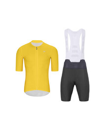 HOLOKOLO Cyklistický krátky dres a krátke nohavice - ELEVATE - antracitová/žltá